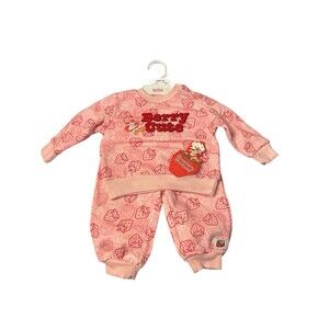 Strawberry Shortcake Baby Girls 2pc Sweatshirt & Jogger Set Pink 9M "Berry Cute"